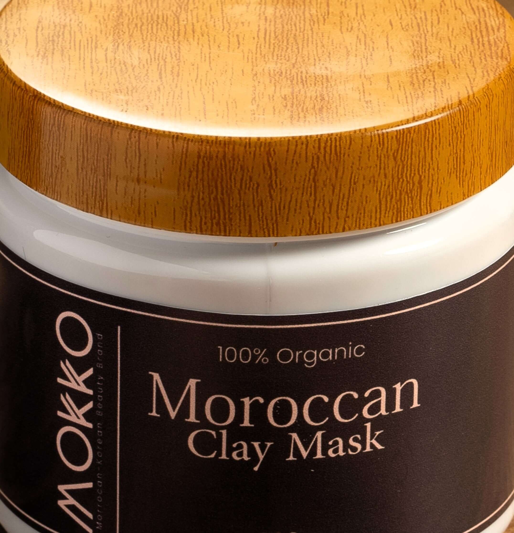 Moroccan Rhassoul Clay Mask jar with natural ingredients