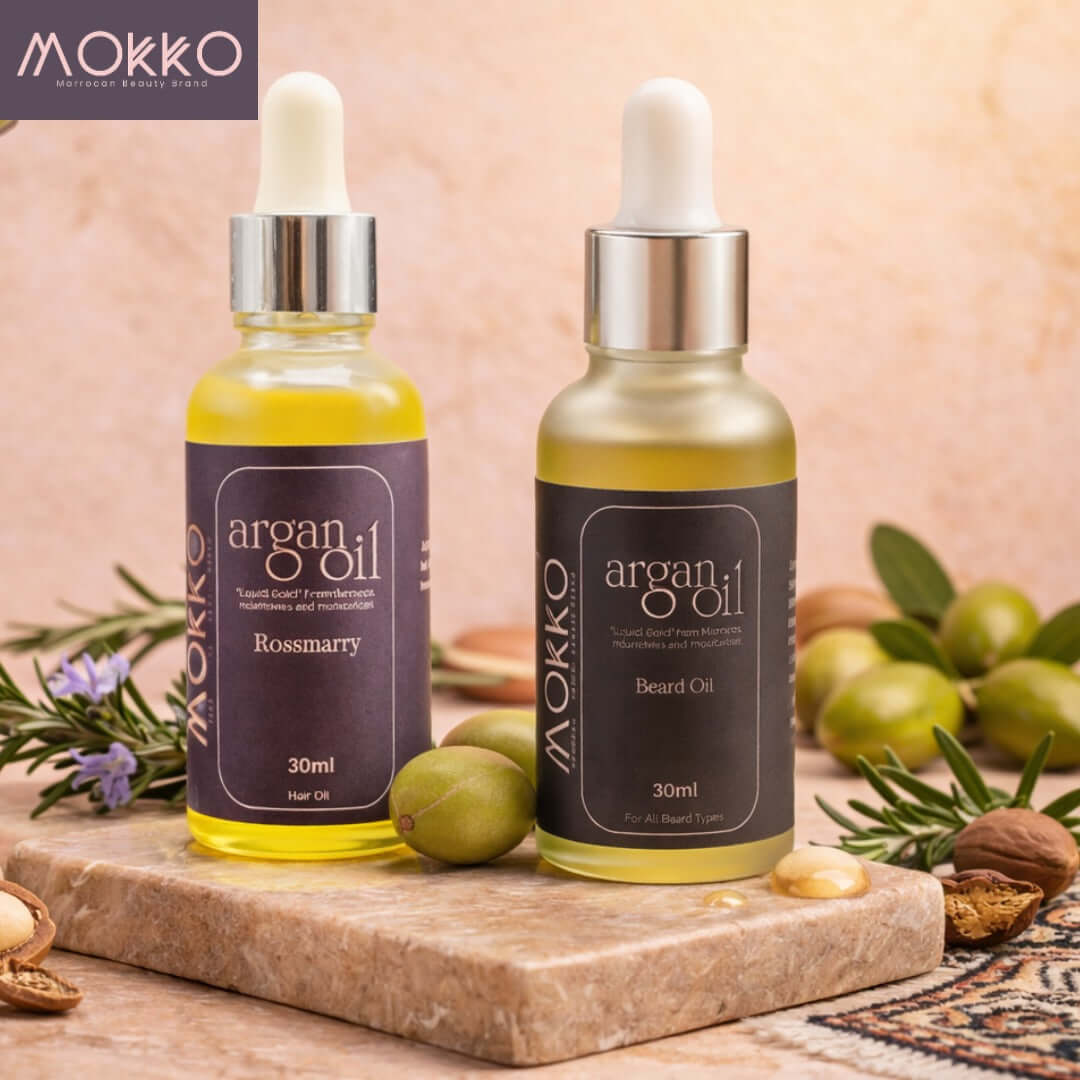 Pure argan oil from Morocco for natural hair nourishment
