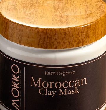 Moroccan Rhassoul Clay Mask jar with natural ingredients