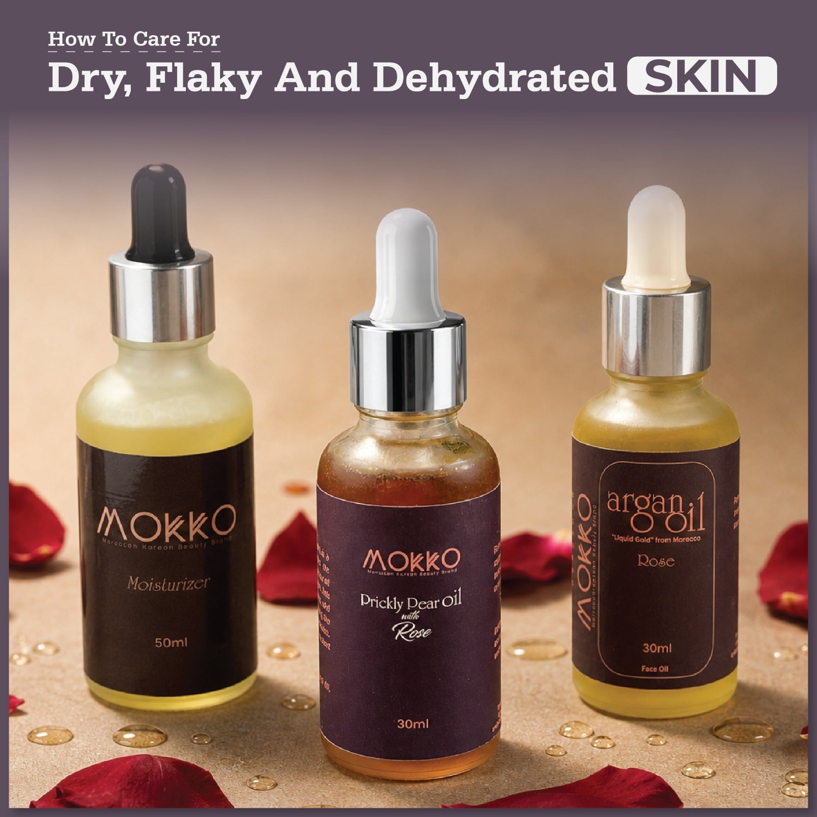 Mokko Argan Face Oil for dry skin hydration and healthy glowing skin