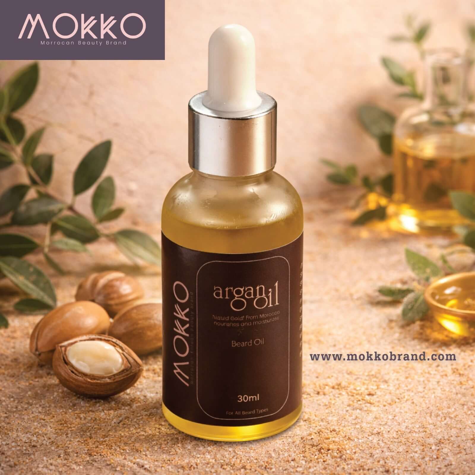 Mokko argan beard growth oil for soft and smooth beard