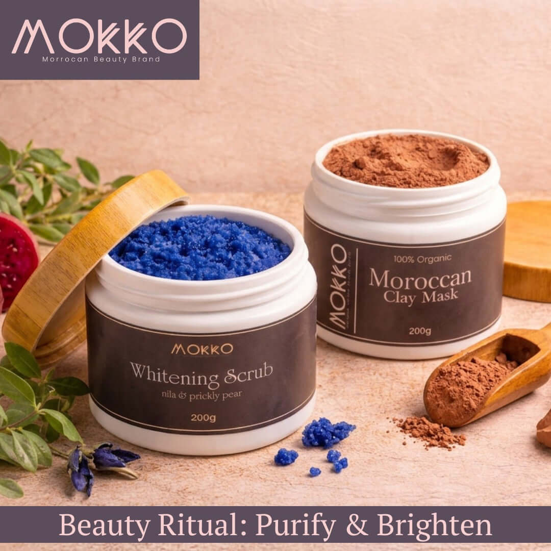 Clear Skin Routine with  Whitening Scrub & Clay Mask