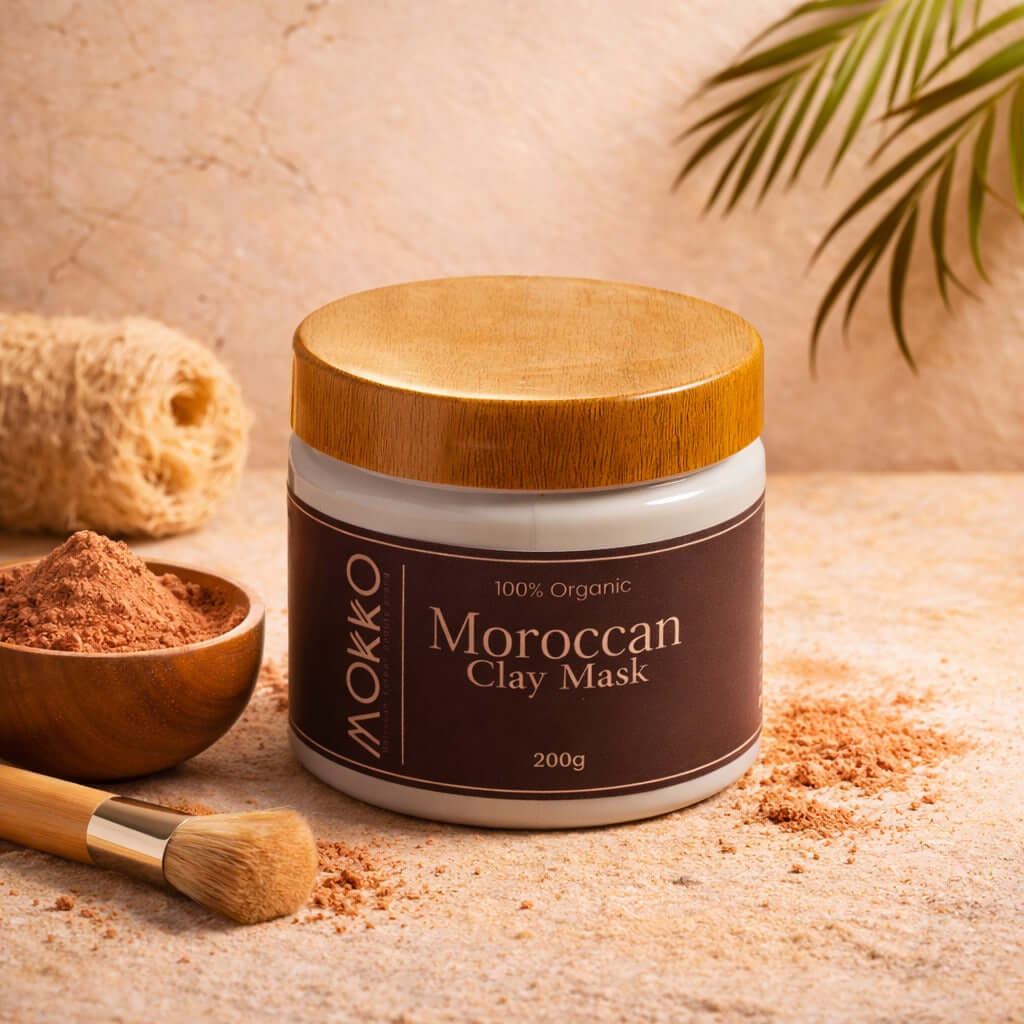 Mokko Moroccan Clay Mask with ghassoul clay for deep cleansing