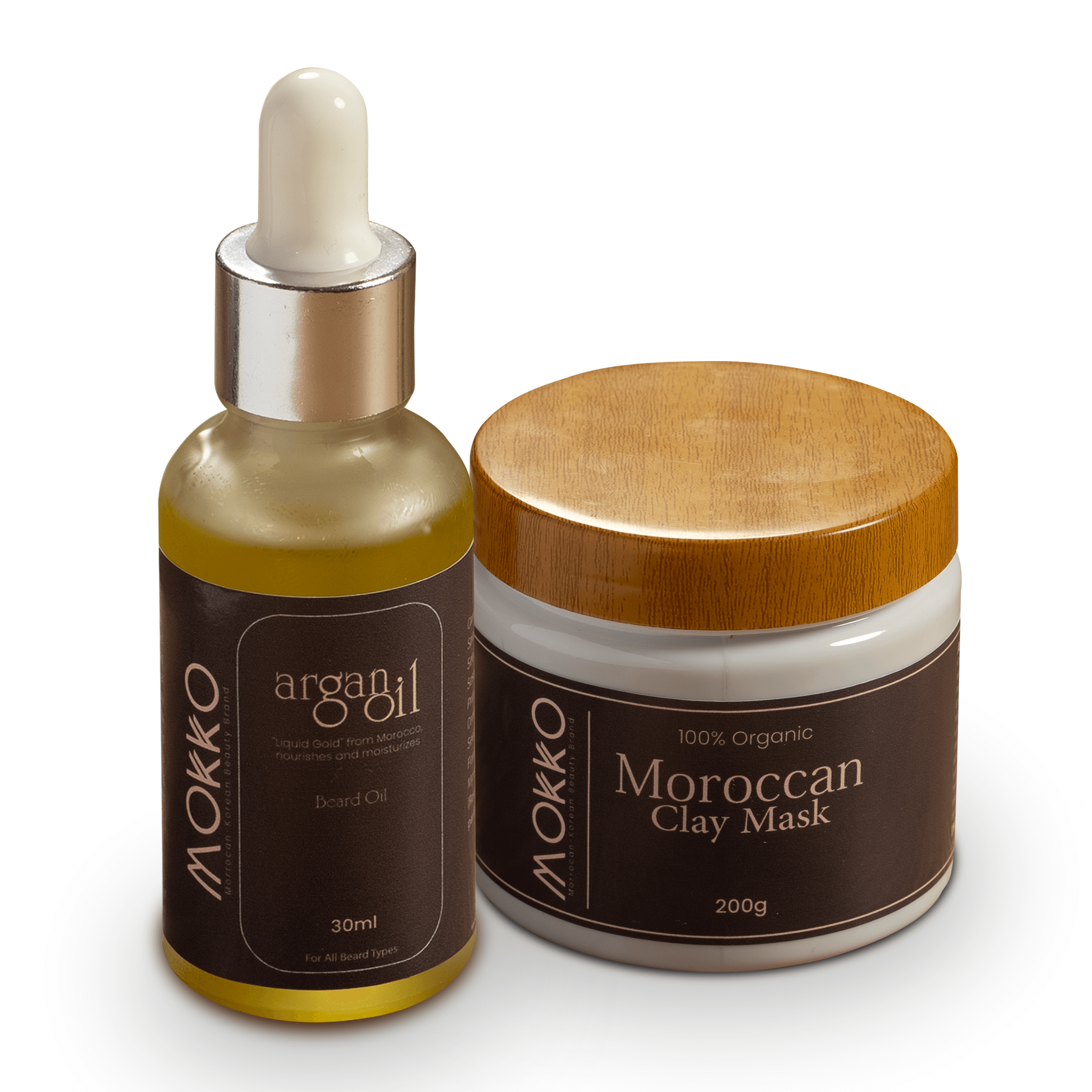 beard argan oil and moroccan clay mask – Mokko
