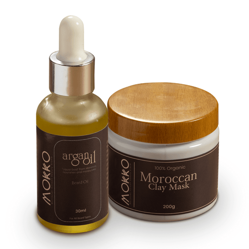 beard argan oil and moroccan clay mask – Mokko